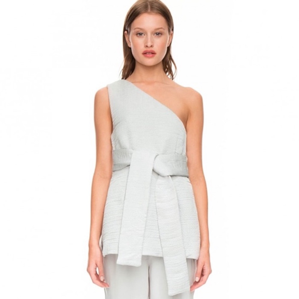 NWT Keepsake Rapture One Shoulder Top In Gray